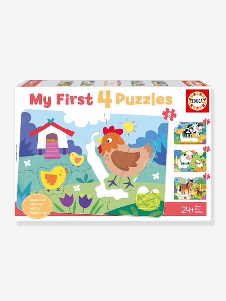 4er-Set Baby Puzzles Bauernhoftiere & Babys EDUCA 5-8 Teile - mehrfarbig - 1