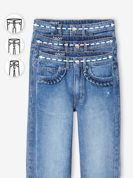Gerade Mädchen Jeans, Hüftweite SLIM - bleached+blue stone - 9