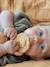 Baby Rassel mit Zahnungshilfe NATRUBA, Naturkautschuk - beige löwe+gelb blume - 2