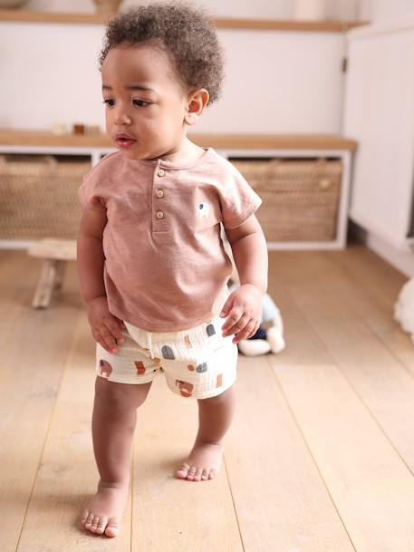 Baby-Set: T-Shirt & Shorts - mintgrün+mokka - 7
