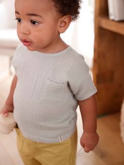 Babymode-Shirts & Rollkragenpullover-Shirts-Baby T-Shirt mit Materialmix