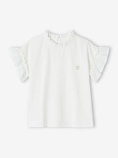 Maedchenkleidung-Shirts & Rollkragenpullover-Mädchen Bluse mit Materialmix Oeko-Tex