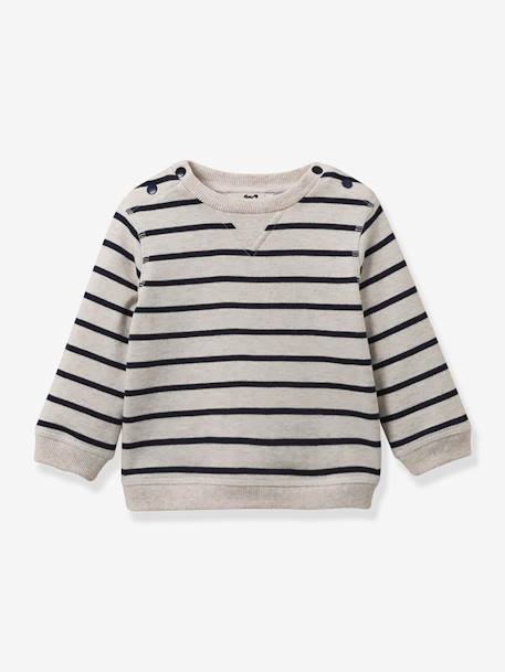 Baby Sweatshirt CYRILLUS, Bio-Baumwolle - marine gestreift - 1