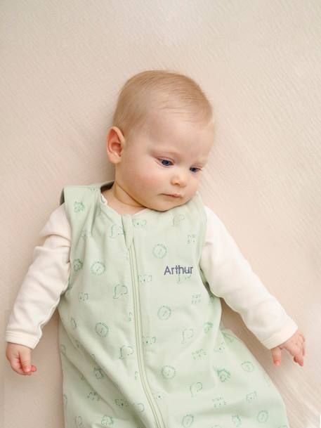 Baby Sommer-Schlafsack BALI, personalisierbar Oeko-Tex - gelb bedruckt+grün bedruckt+rosa bedruckt - 9