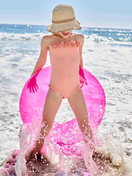 Mädchen Badeanzug mit Glitzer - aprikose - 1