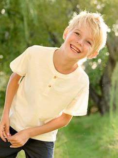 Jungenkleidung-Shirts, Poloshirts & Rollkragenpullover-Shirts-Jungen Henley-Shirt mit Recycling-Baumwolle BASIC, personalisierbar