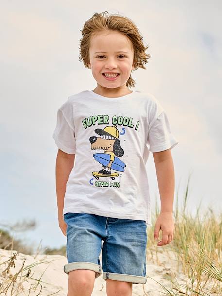 Jungen T-Shirt mit Recycling-Baumwolle - azurblau+türkis+weiß - 8