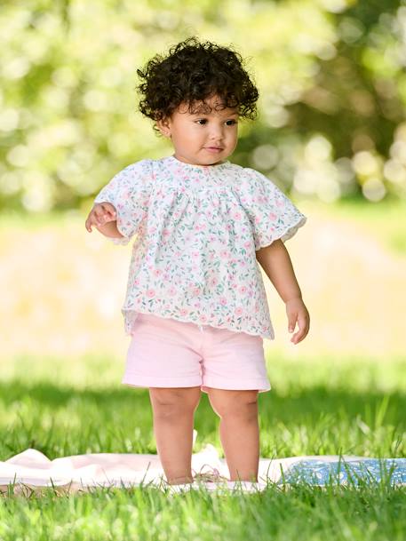 Mädchen Baby Paperbag-Shorts mit Gürtel - lila - 1
