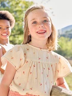 Mädchen Bluse mit Schmetterlingsärmeln, Bio-Baumwolle -  - [numero-image]