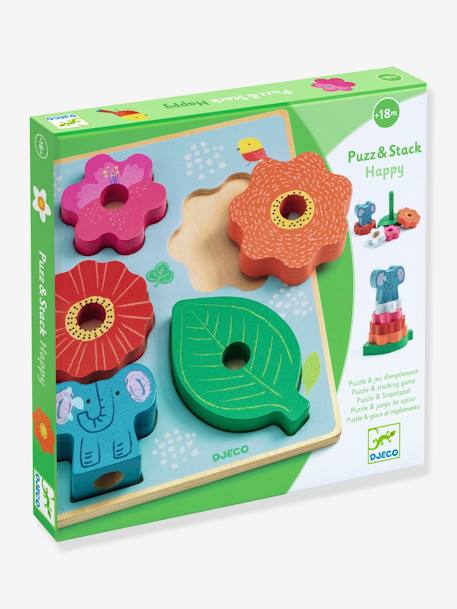 Baby Steck- & Stapelpuzzle Puzz & Stack Happy DJECO - mehrfarbig - 1