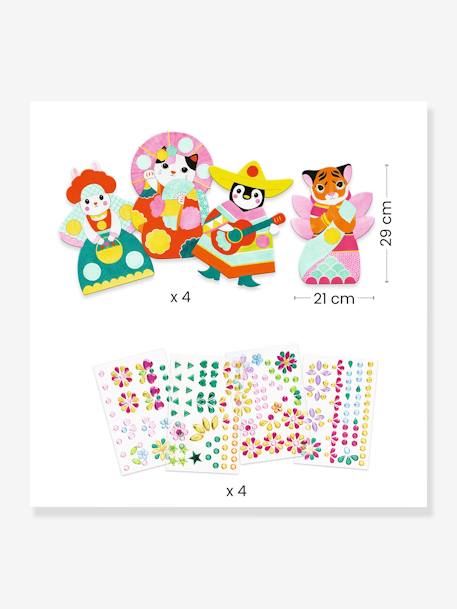 Kinder Bastel-Set Collagen mit Strass-Stickern DJECO - mehrfarbig - 2