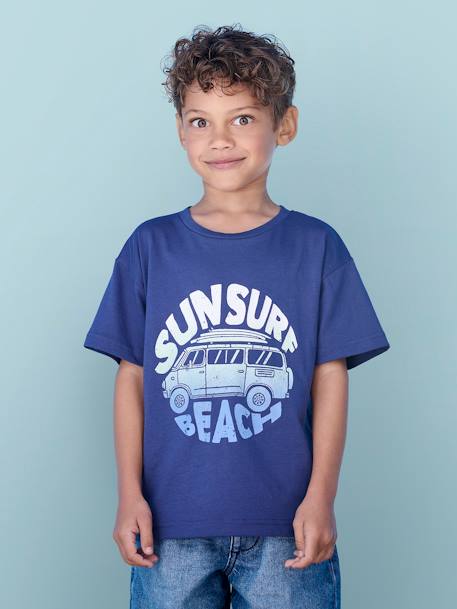 Jungen T-Shirt mit Urlaubsmotiv - mandarine+tinte+türkis - 4