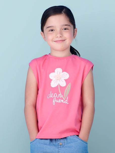 Mädchen T-Shirt, Paradiesvogel Oeko-Tex - bonbon rosa+wollweiß - 1