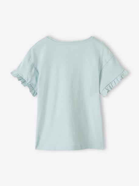 Mädchen T-Shirt mit Paillettenherz - blau gestreift+himmelblau+marine+wollweiß gestreift - 9