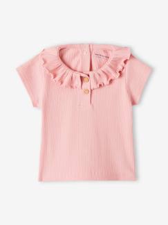 Babymode-Mädchen Baby T-Shirt mit Zierkragen Oeko-Tex