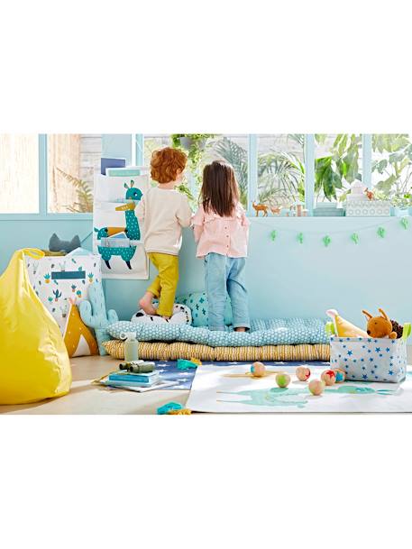 Kinderzimmer Bodenmatratze mit Tupfen und Sterne - blau/grün - 6