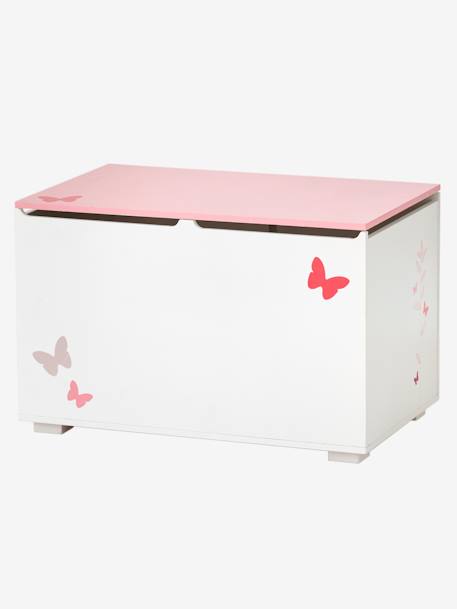 Spielzeugtruhe „Schmetterlinge“ - weiß/rosa - 1