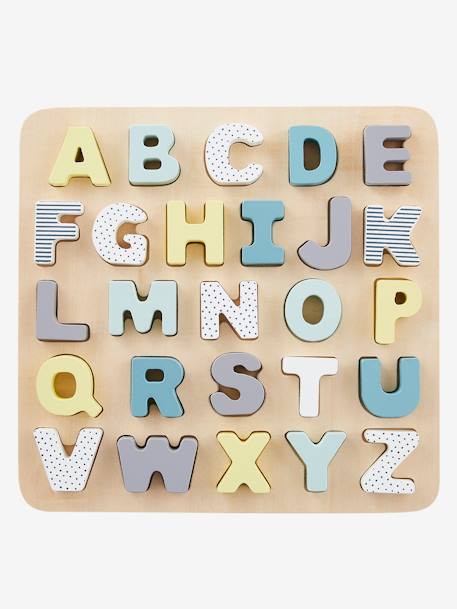 Kinder Buchstaben-Puzzle, Holz FSC® - mehrfarbig+rosa - 1