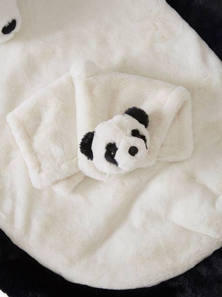 Baby-Geschenkset: Schmusetuch + Babydecke, Panda - weiß/schwarz - 6