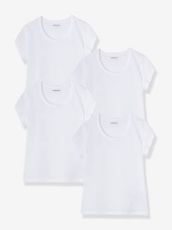 Maedchenkleidung-Unterwäsche, Socken, Strumpfhosen-Unterhemden-4er-Pack Mädchen T-Shirts BASIC Oeko-Tex