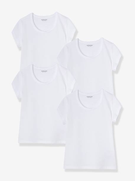 4er-Pack Mädchen T-Shirts BASIC Oeko-Tex - weiß - 1