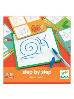 Spielzeug-Kreativität-Tafeln, Malen & Zeichnen-Step by Step Mal-Set ANIMALS DJECO