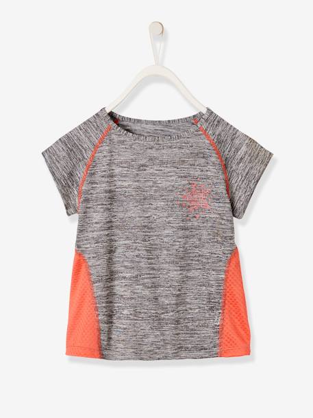 Mädchen Sport-Shirt, kurze Ärmel, Stern - grau - 1