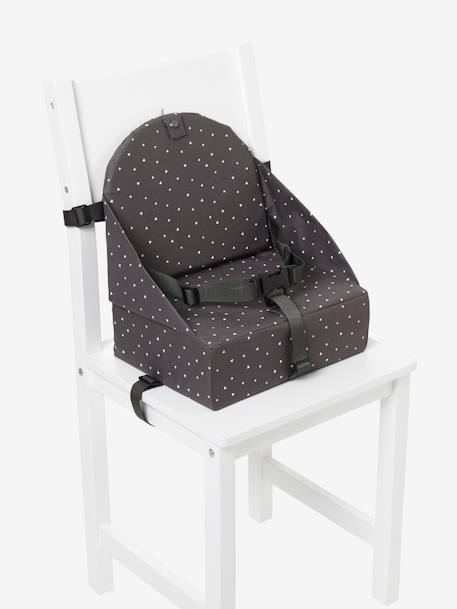 Kinder Stuhl-Sitzerhöhung - dunkelgrau/dreiecke+graugrün/waldspaziergang - 3