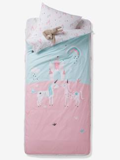 Dekoration & Bettwäsche-Kinderbettwäsche-Bettwäsche-Kinder Schlafsack-Set EINHÖRNER mit Innendecke Oeko-Tex