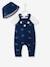 Baby-Set: Sonnenhut, Body und Latzhose Oeko-Tex - weiß/blau - 2