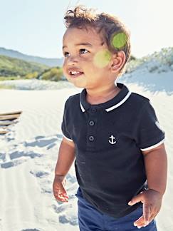 -Jungen Baby Poloshirt mit Stickerei, personalisierbar Oeko-Tex