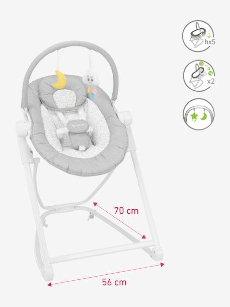 Babywippe COMPACT'UP BADABULLE - candy+grau/weiß - 2