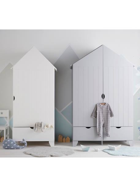 Kinderzimmer Kleiderschrank „Holidays“ - grau+weiß - 2