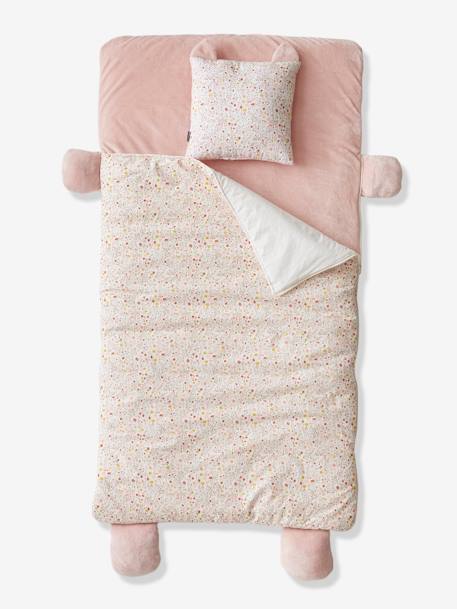 Kinder Schlafsack KATZE mit Kissen - rosa geblümt/katze - 2