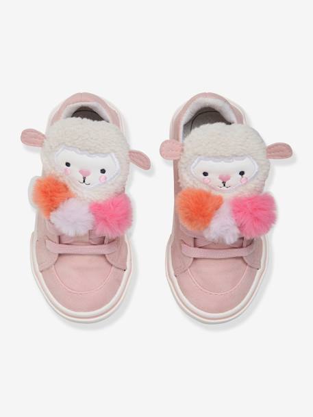 Mädchen High Sneakers für Babys, 3 Pompons - wollweiß/pfirsich - 5